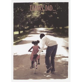 Sellers Publishing RSVP First Bike Ride: Dad Teaching Daughter Photo African American Father's Day Card