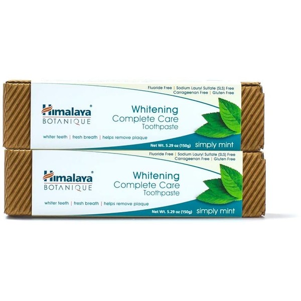 Himalaya Whitening Toothpaste - 5.29 oz/150 gm Natural, Fluoride-Free & SLS-Free (Mint, 2 Pack)