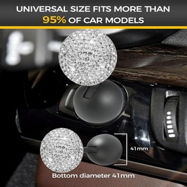Bling Car Push Starter Button Cover One-Touch Car Push to Start Accessories Joystick Cover Suitable for Cars, Car Accessories Interior Decor Push to Start Button Rocker(Sliver)