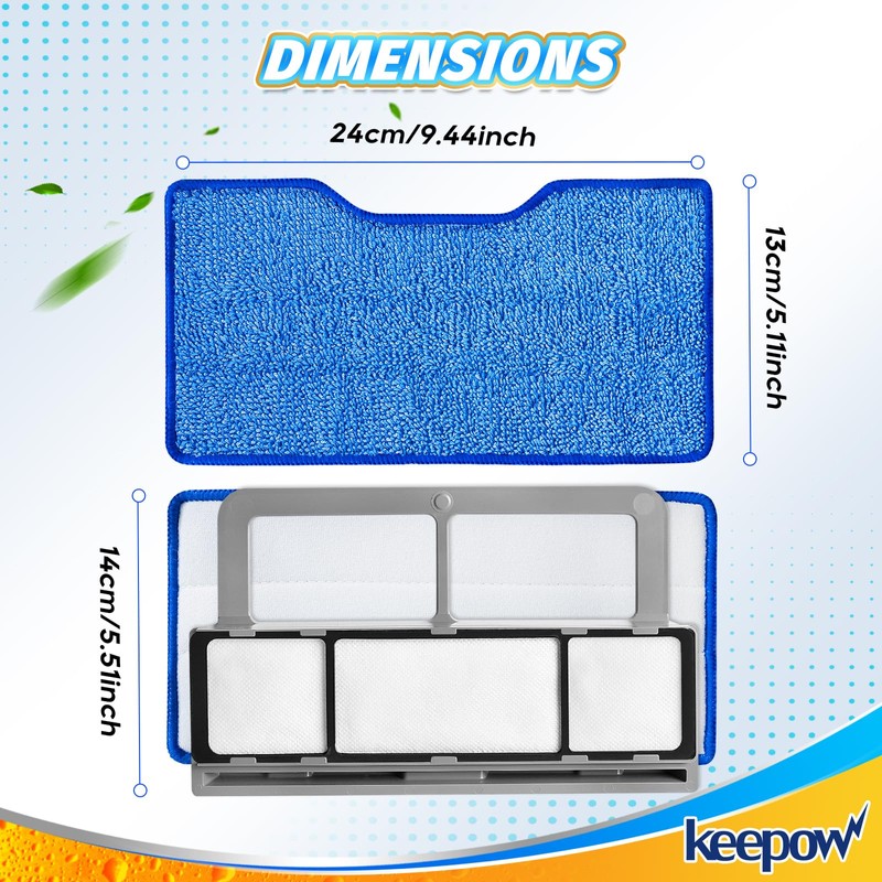 KEEPOW Reusable Mop Pads Refills Compatible with Shark VACMOP VM252