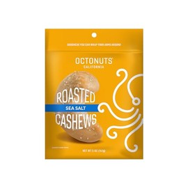 Octonuts Dry Roasted Cashews with Sea Salt – 5oz – Simple Plant-Based Protein Snack – Healthy Snacks for Adults & Kids - Only 3 Whole Ingredients, Keto Friendly, Vegan, Non-GMO Verified