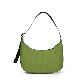 Medium Nylon Crescent Bag - Casual Shoulder Crossbody with Adjustable Strap & Dual Interior Pockets