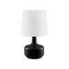HomeRoots 17" Black Metal Bedside Table Lamp With White Shade