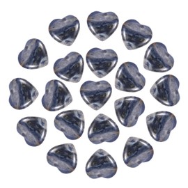 PATIKIL 20 Pcs Natural Heart Shaped Crystal Stone, 1 Inch Mini Polished Love Gemstone Crystal, Pocket Rock Engraved Worry Stones for Women Gifts Meditation, Indigo Blue