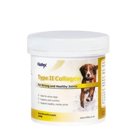 Riaflex Type II Hydrolysed Collagen for Dogs Helps to strengthen joints & tendons, support joint mobility, packed with protein and amino acids for optimum joint care and comfort (250g)