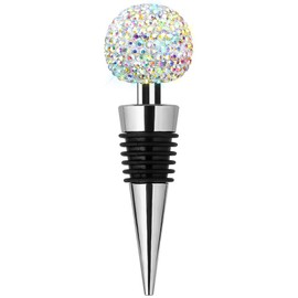 Soleebee Bling Decorative Wine Stoppers,Wine Bottle Stopper with Crystal Rhinestone, Beverage Bottle Stoppers for Gifts, Bar, Holiday Party, Wedding (AB Color)