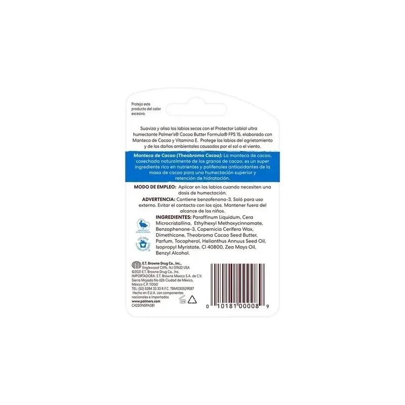 Palmers Cocoa Butter Bálsamo Labios Cocoa Butter Lip Balm with