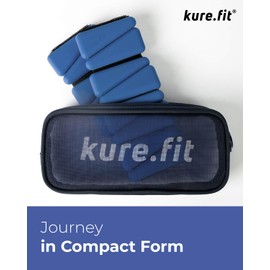 kure.fit Adjustable Wrist & Ankle Weights Set - 1lb Pairs | Versatile for Yoga, Walking, Running, Barre, Pilates, Cardio & Aerobics | Wearable Bracelets for Men & Women | Home & Gym Workouts | Blue