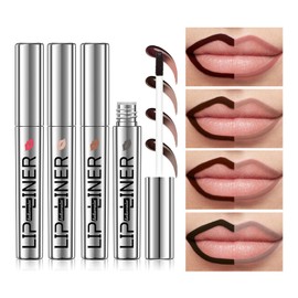HOPHAT Peel Off Lipliner Set, Easy Peel & Reveal Lip Stain, Waterproof Long Lasting Peel Off Lipstick, Lip Liner Makeup Beauty (Colour, 4PCS/SETB)