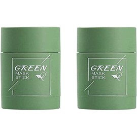 REMIFA 2pcs máscara de arcilla purificadora de té verde, máscara exfoliante de té verde limpieza profunda de puntos negros, control de aceite de berenjena y textura fina de la piel, hidratante