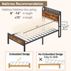 Furnulem Bed Frame Twin Size with LED Lights & Charging