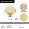 QOGRISUN 5-Pack Solid Brass Cabinet Knobs, Circular Gold Knobs for