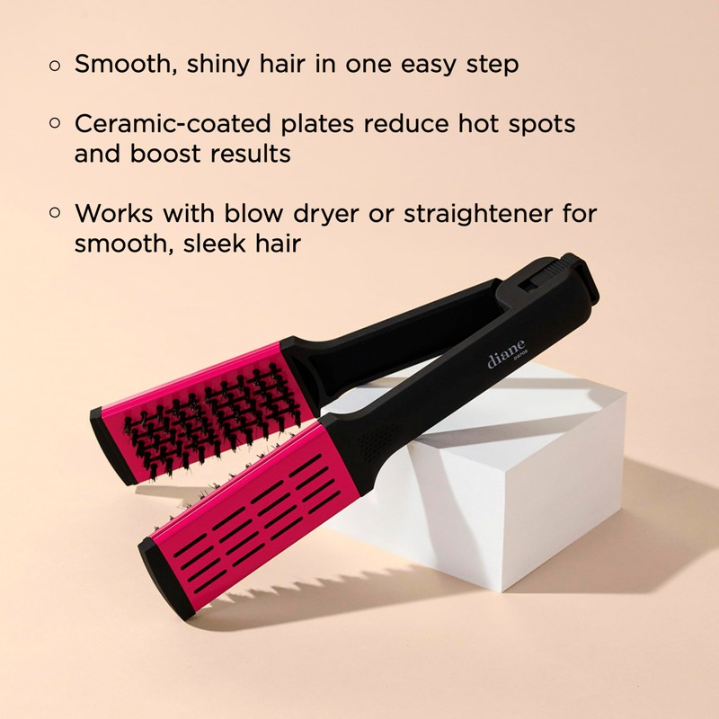 Diane Ceramic Straightening Brush with Nylon Bristles for Smoothing and