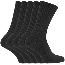 CTL® 10 Pairs Mens Sport Socks Rich Cotton Cushioned Classic Tennis Crew Sock For Everyday Gym Running Sport 6-11 (UK, Numeric, 6, 11, Regular, Regular, Black)