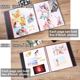 Vienrose Photo Album Self Adhesive 3x5 4x6 5x7 8.5x11 Magnetic Scrapbook Album DIY Length 11 x Width 10.8 (Inches) with A Metallic Pen