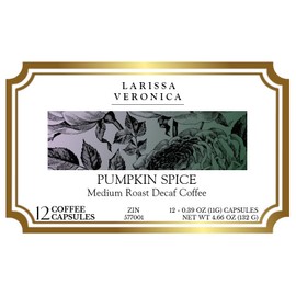 Pumpkin Spice Medium Roast Decaf Coffee (Single Serve K-Cup Pods) (Gourmet, Naturally Flavored, Whole Coffee Beans) (12 pods, ZIN: 577001)