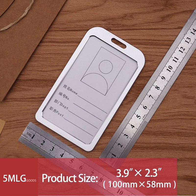 Metal ID Badge Holder for Women Men 5mlggoods Aluminum Retractable