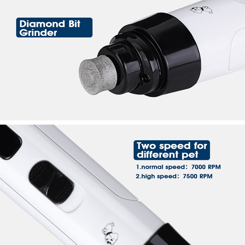 Pet Nail Grinder, Quiet Electric Nail Clipper with USB Rechargeable
