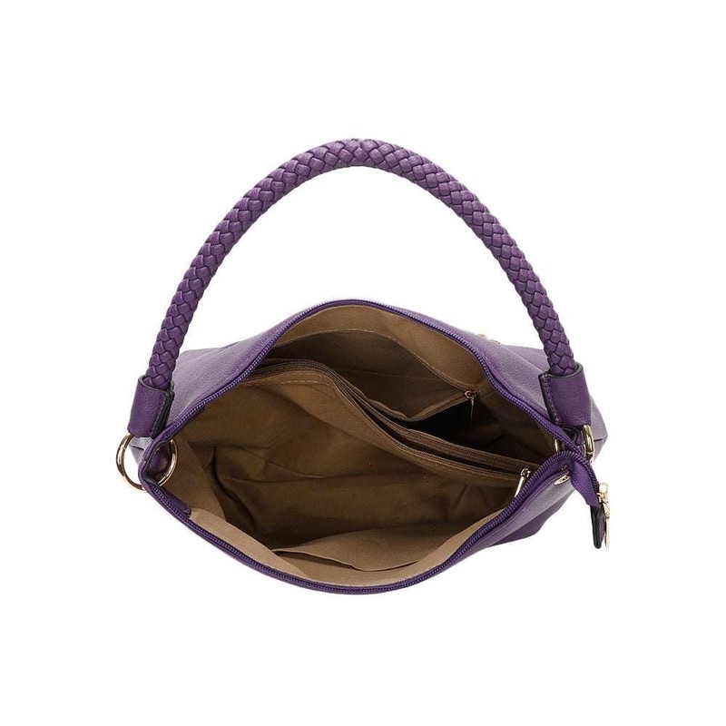 BagDesign Women's Soft Stylish Braided Handle Slouch Hobo Large Shoulder