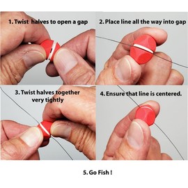 American Strike Indicator - Fly Fishing Float. All One Piece - Zero Parts to Drop and Lose. Insert line, Twist and Fish. Aerodynamic for smooth casts. Finger-Grips. Red and Yellow Color - Twin 6 packs