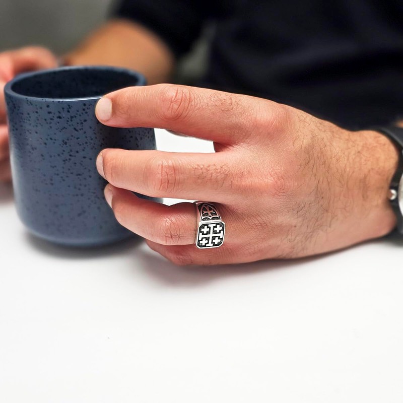 Treasure Bay Classic Large Sterling Silver Ring For Men (T)