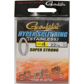 Gamakatsu Hyper Split Ring Black Nickel Spring Rings Size:4 (EU)