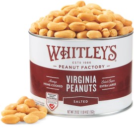 Whitley’s Salted Virginia Peanuts – Super Extra Large 'Home Cooked' Virginia Peanuts (20 Ounce Tin)