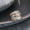Aprilery Two-Tone Crossover Statement Rings for Women Intertwined Criss Cross