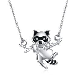 ONEFINITY Hummingbird/Panda/Owl/Squirrel/Peacock/Raccoon Chain 925 Sterling Silver Animal Pendant Hummingbird Jewellery Gift for Women, Silver, No Gemstone