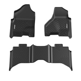 Floor Mats for 2013-2018 Dodge Ram 1500/2500/3500 Crew Cab, 2019-2024 Ram 1500 Classic Crew Cab, All Weather Floor Mats Liner 1st & 2nd Row