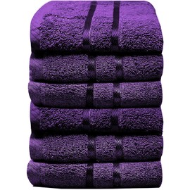 Towelogy® Pack of 10 Purple 600gsm Quick Dry Cotton Face Cloths 30cm x 30cm