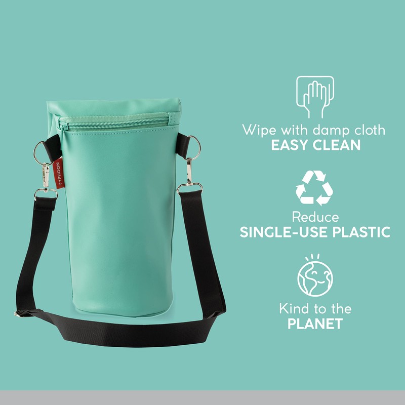 Typhoon Pure Vegan Leather Bottle Bag, Aqua Blue