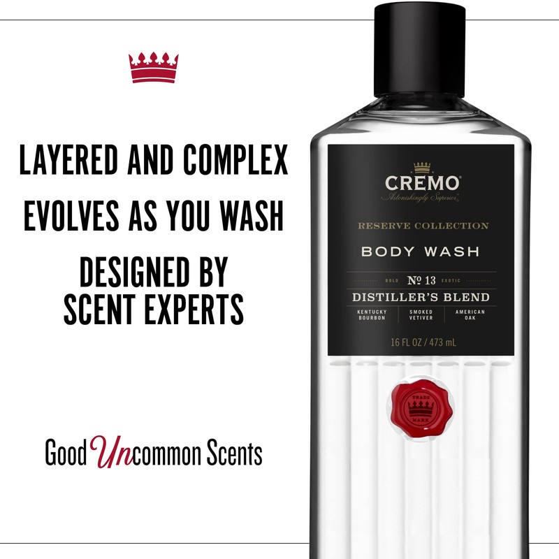 Cremo Rich-Lathering Distiller’s Blend (Reserve Collection) Body Wash, An Elevated