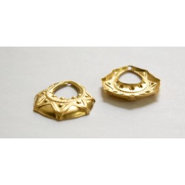 Yummy Treasures 1 Hole Raw Brass Tribal Teardrop Charm Pendant Drop 35mmx28mm (6) mtl395A