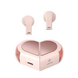 JKMX Auriculares Inalámbricos Rosa en Forma de Corazón Bluetooth 5.3 Auriculares Inalámbricos con Pantalla LED Juego de Regalo Avanzado (Rosa)