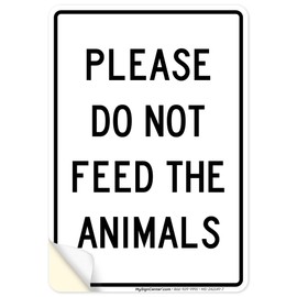 Do Not Feed The Animals Sign, 10x7 Inches, 4 Mil Vinyl Decal Stickers Weather Resistant, Made in USA by My Sign Center