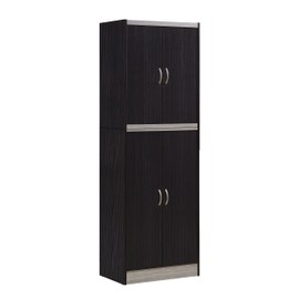 Hodedah 4 Door Kitchen Pantry with Four Shelves, Chocolate