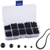 1780 PCS Black Round Pearl Beads, 3/4/5/6/8mm Small Beads for