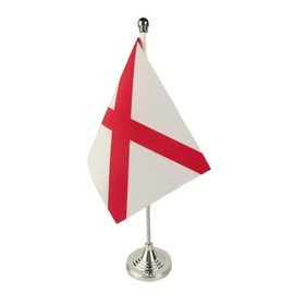 Zigvert USA Alabama State Flag Alabama AL Flag, Alabama Desk Flag, Alabama Table Flag, Alabama Office Table Flag on Stand Base, Decorations for Offices, Families, Conference Rooms