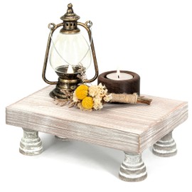 EOSAHR Farmhouse Fir Wood Risers for Decor on Coffee Table - Risers Display Stands for Stylish Home Decor - Perfect for Plant Stand & Perfume Organizer (Natural Wood, 8.5")