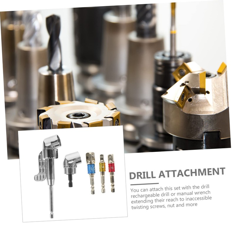 DOITOOL 1set Right Angle Drill Adapter Impact Driver Bit Drill