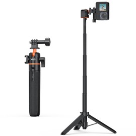 VRIG TP-08S Mini Tripod, Action Camera, Tripod, Ball Head, Selfie Stick, 4 Stage Telescope, 21.7 inches (55 cm), Lightweight, Compact, GoPro Accessory, VLOG Selka Stick, Compatible with GoPro