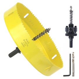 JIECHENG 7-1/4 inch Hole Saw for Wood,Soft metal,Drywall,Plasterboard and plywood,184mm Bi-Metal Hole Saw with Arbor Mandrel