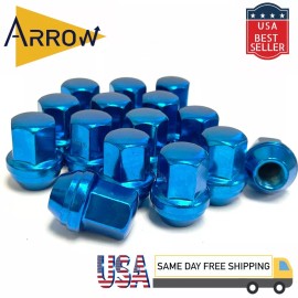 ARROW 24x Blue M14x1.5 OEM Factory Style Lug Nut 7/8" Hex Fit Ford F150 & Lincoln