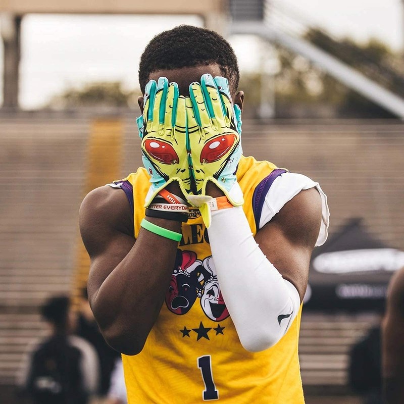 Battle Sports Alien Ultra-Stick Football Receiver Gloves for Adults