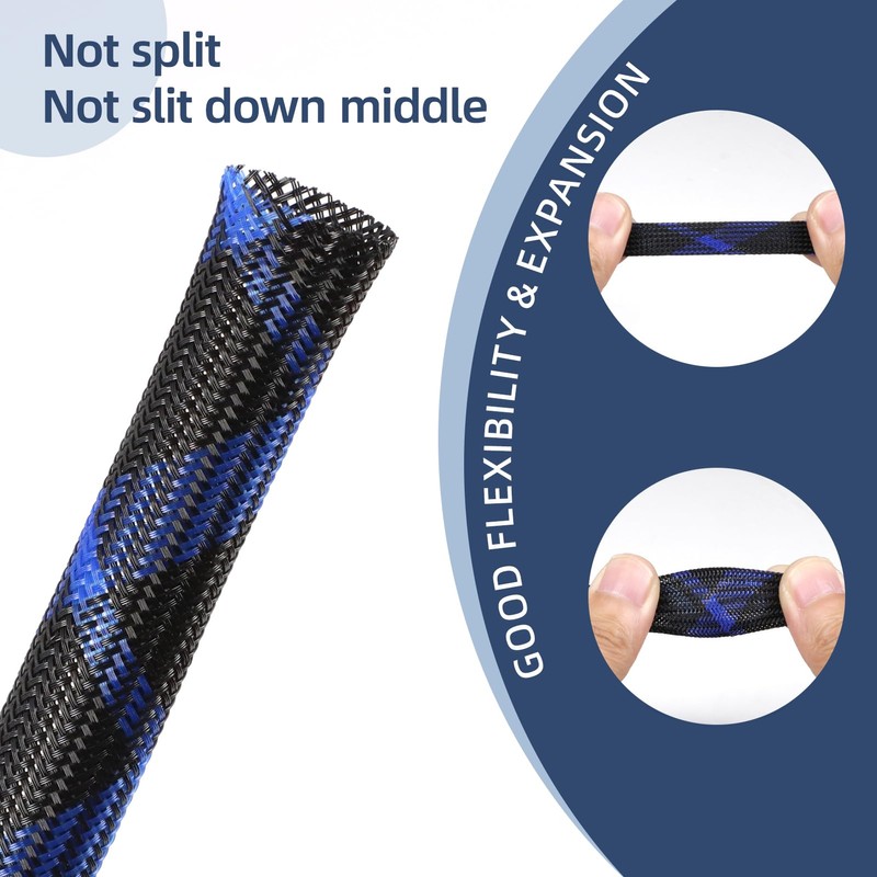 Expandable Braided Sleeving, PET Automotive Wire Loom, Flexible Cable Management