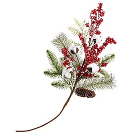 Holiday Lane Christmas Cheer Cotton, Pinecone and Berries Pick Ornament