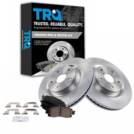 TRQ Front Brake Pad and Rotor Set Ceramic Vented Rotors Compatible with 2019-2021 Subaru Forester