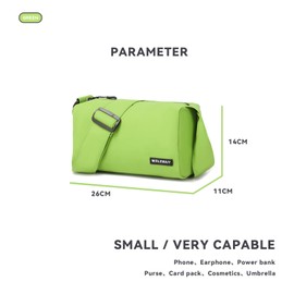 MIRLEWAIY Minimalist Crossbody bag Lightweight Large-capacity Messenger Bag Water-proof Sports Casual Shoulder Bag, Green