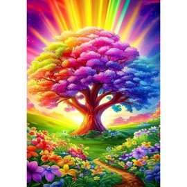 GHHKUD Tree of Life Diamond Painting Kits for Adults, Flower 5D Diamond Art Kits for Beginners, DIY Full Drill Diamond Gem Art Stitch, Diamond Art Canvas Painting Pictures for Wall Decor, 30 * 40CM
